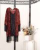 conjunto kimono granate fleco negro